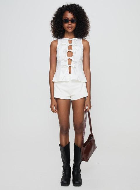 Luminary Tie Up Top White Product Image