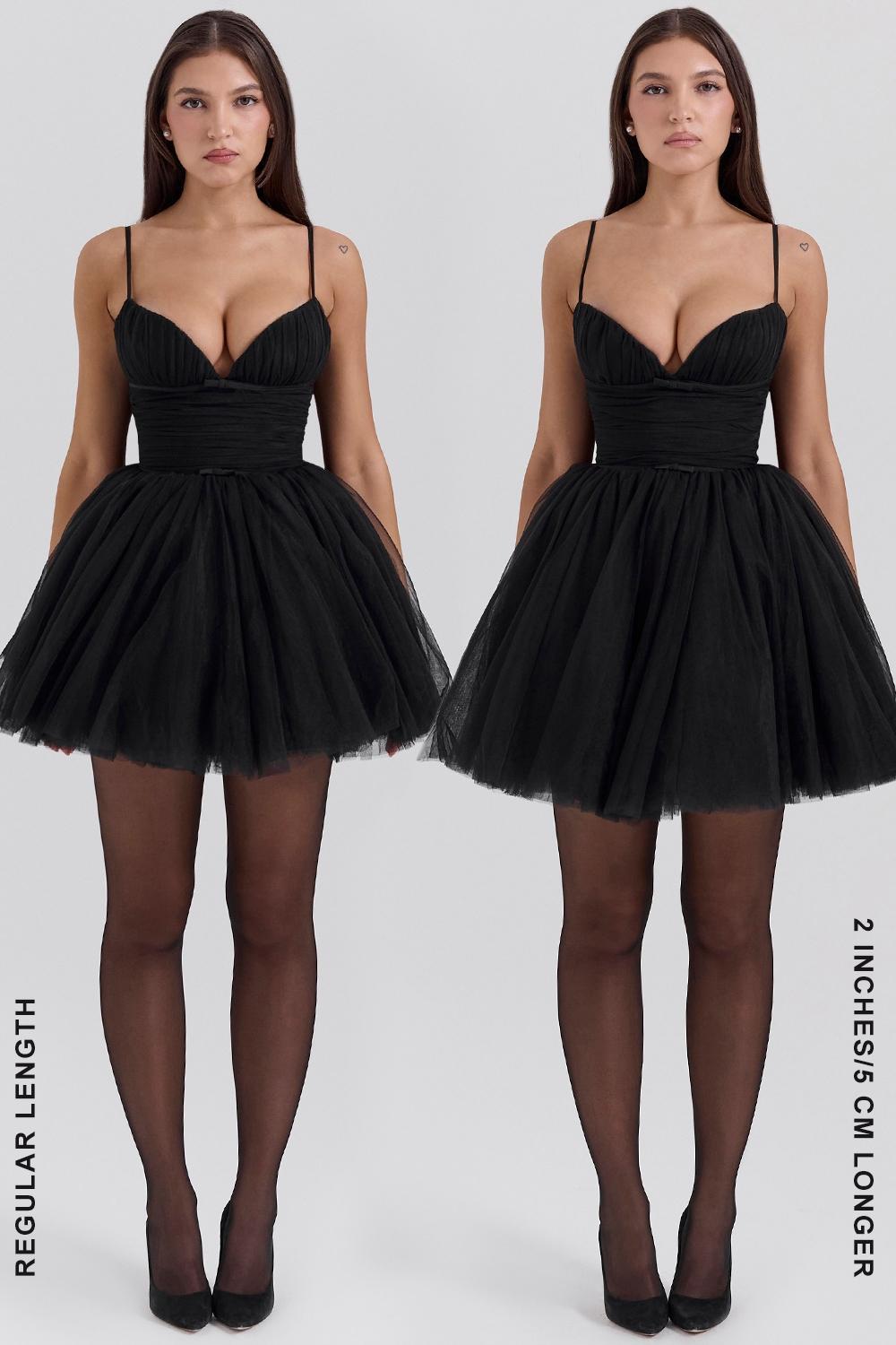 Princess Black Tulle Mini Dress Product Image