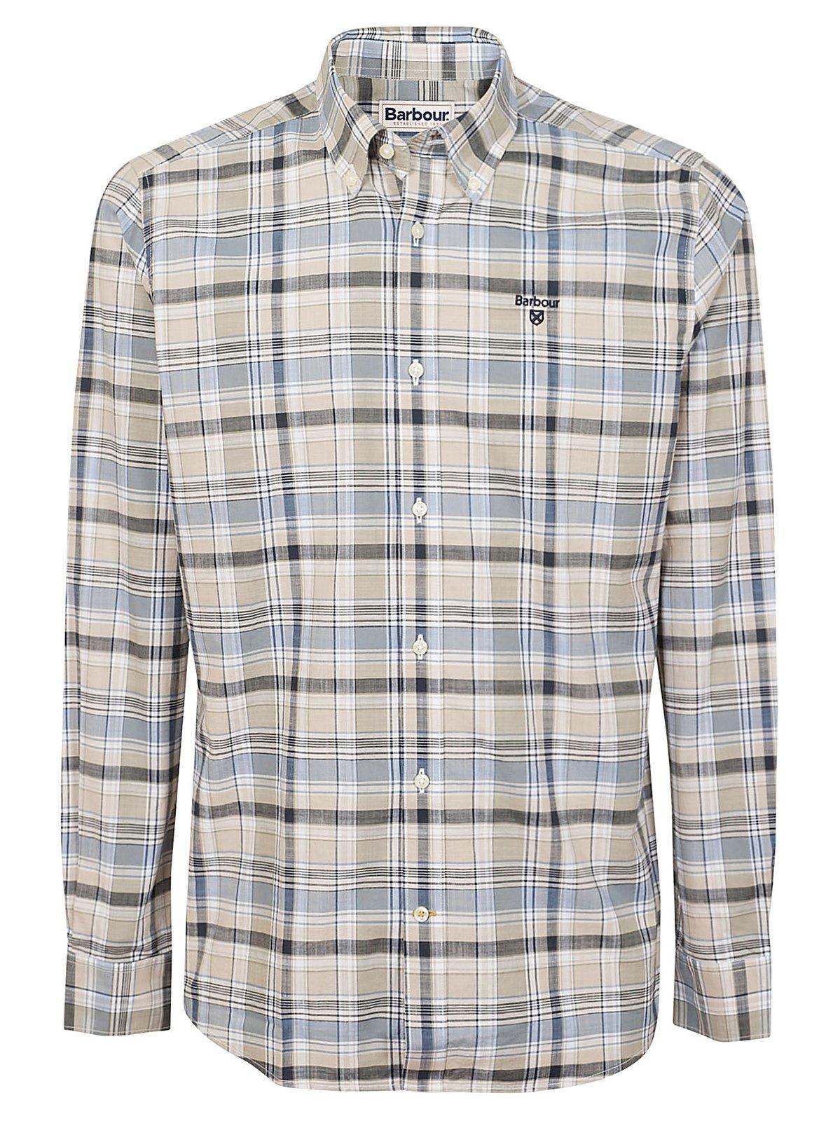 BARBOUR Logo Detailed Checked Shirt In Stone Product Image
