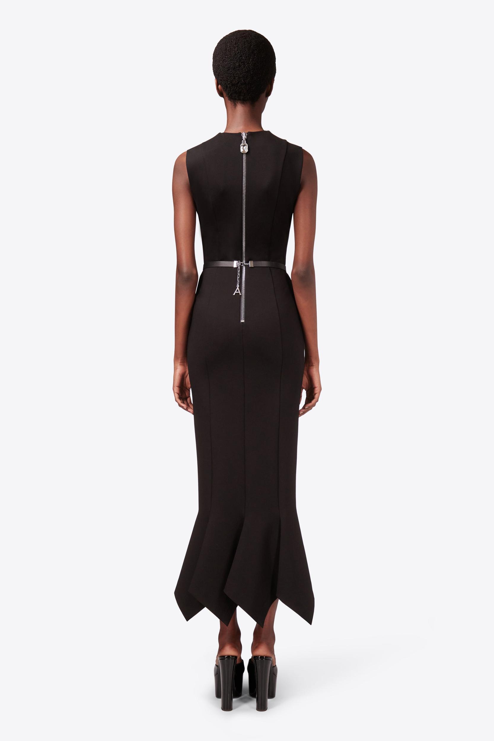 Handkerchief Zipper Midi Dress Product Image