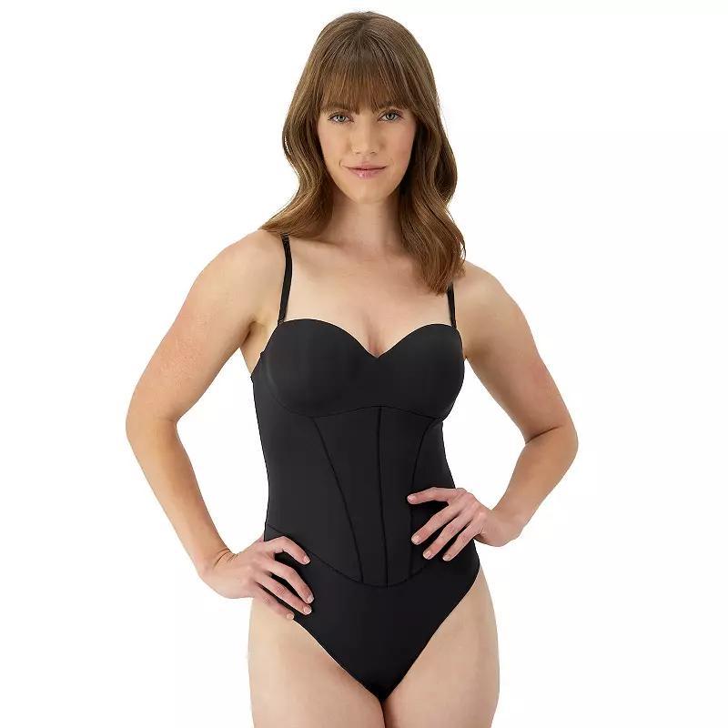 Maidenform Firm Control Shapewear Tummy Shaping Multiway Thong Bodysuit DMS131, Women's, Size: Large, Just Brown Product Image