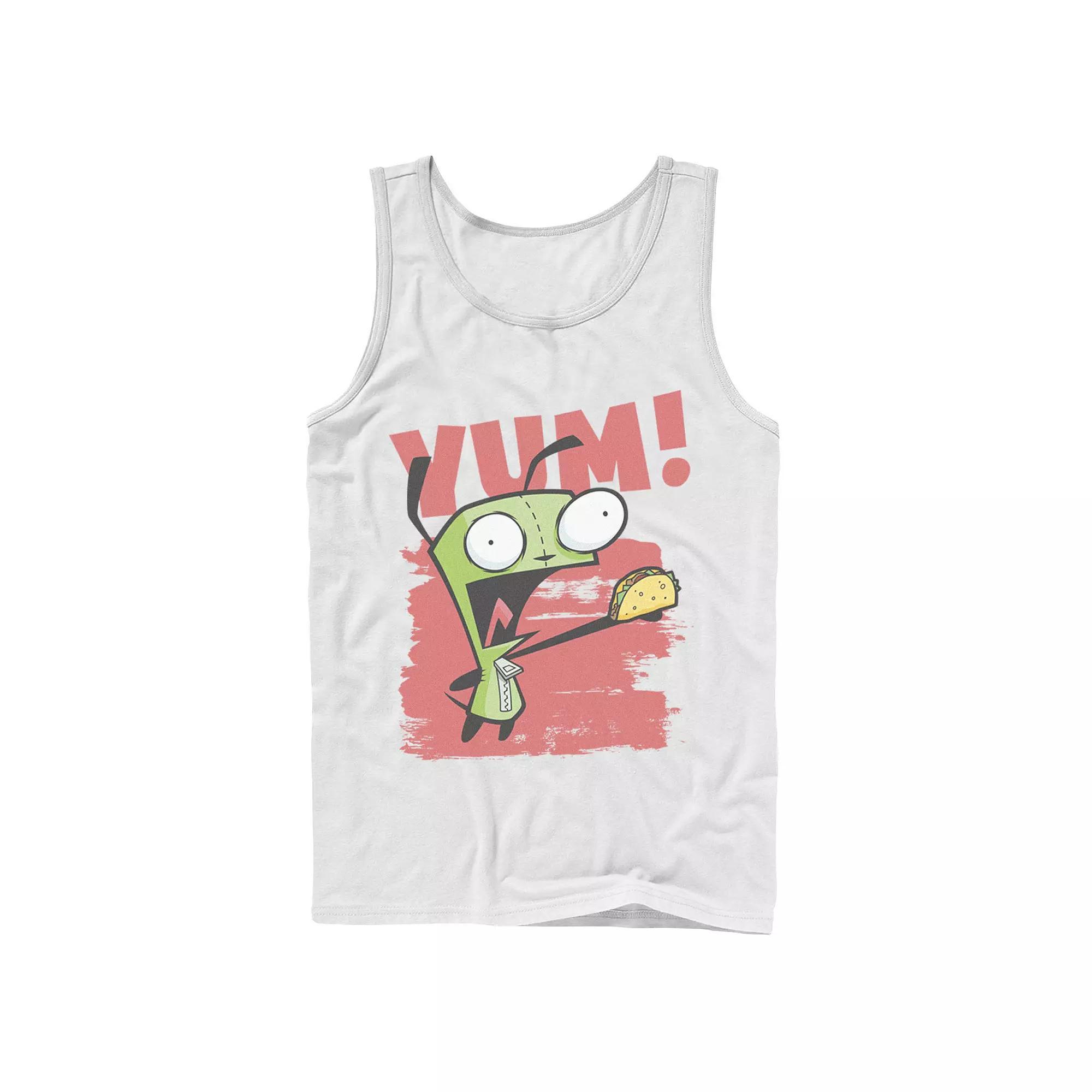 Men's Nickelodeon Invader Zim Gir Screaming Yum! Taco Portrait Graphic Graphic Tank Top, Size: Small, Blue Product Image