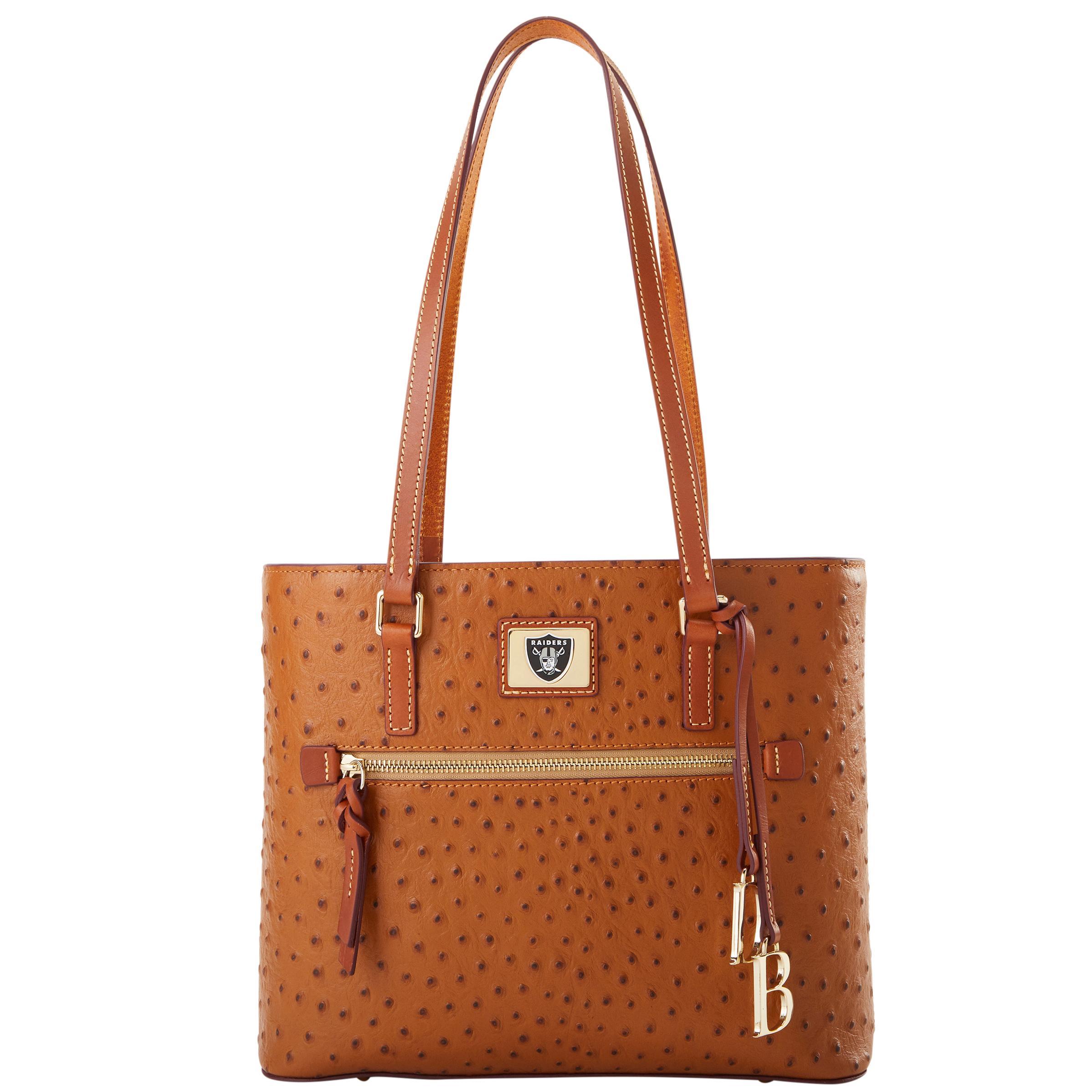 Dooney & Bourke Womens NFL Raiders Coated Cotton Shopper Bag in Caramel Product Image