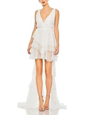 Womens High Low Tiered Gown With Built In Bodysuit Product Image