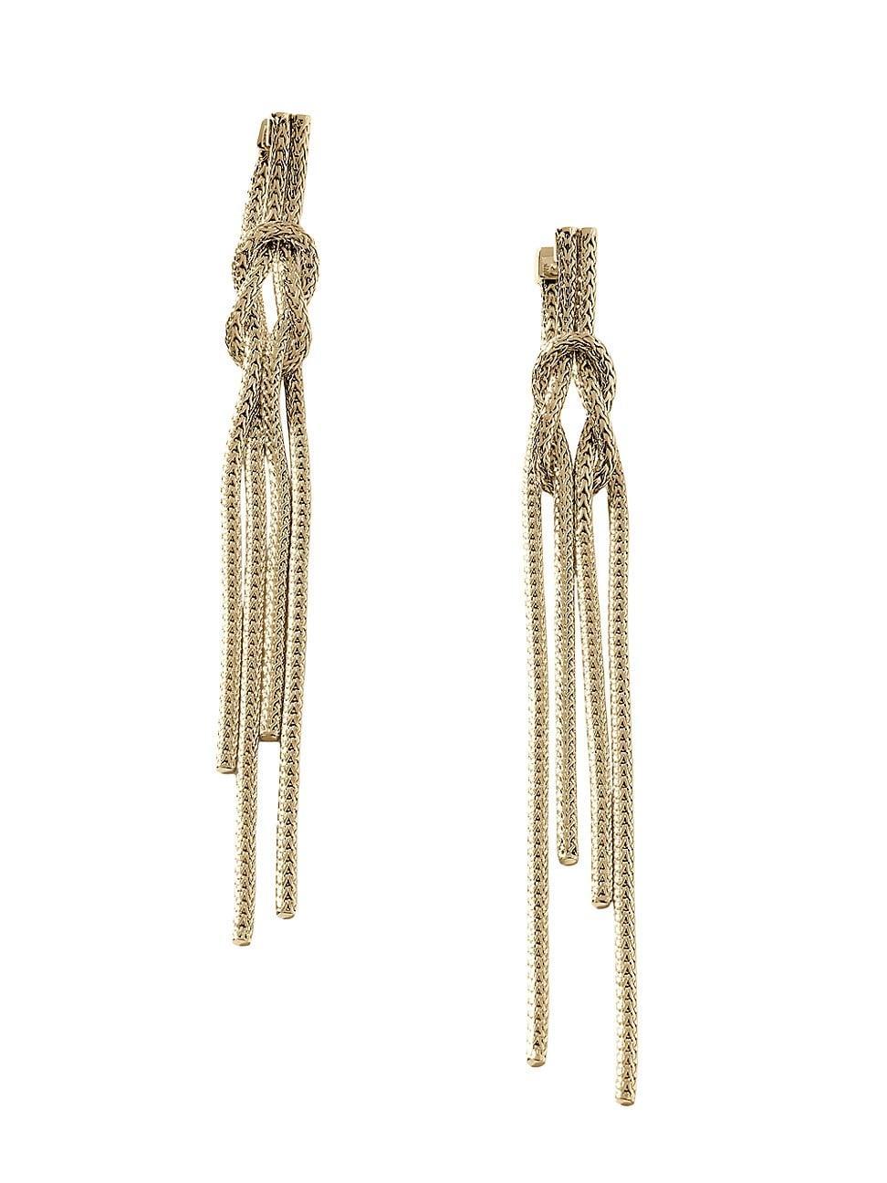 Womens Classic Chain Love Knot 14K Yellow Gold Drop Earrings Product Image