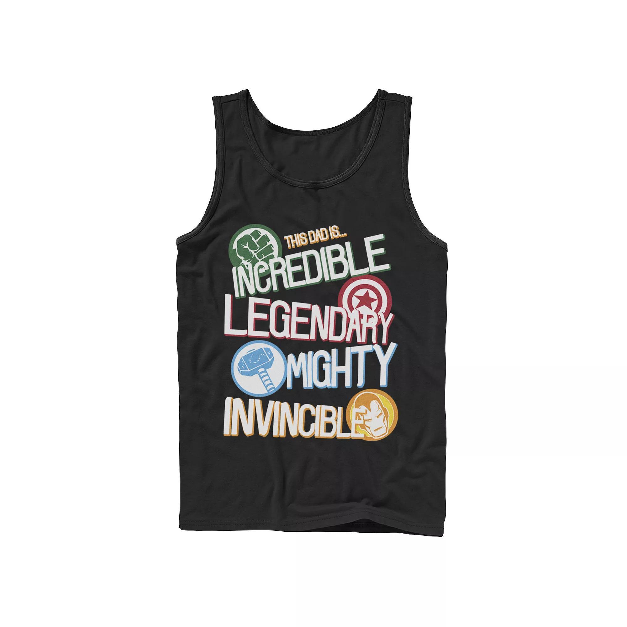 Men's Marvel Avengers Father's Day Dad Words Tank Top, Size: XL, Black Product Image