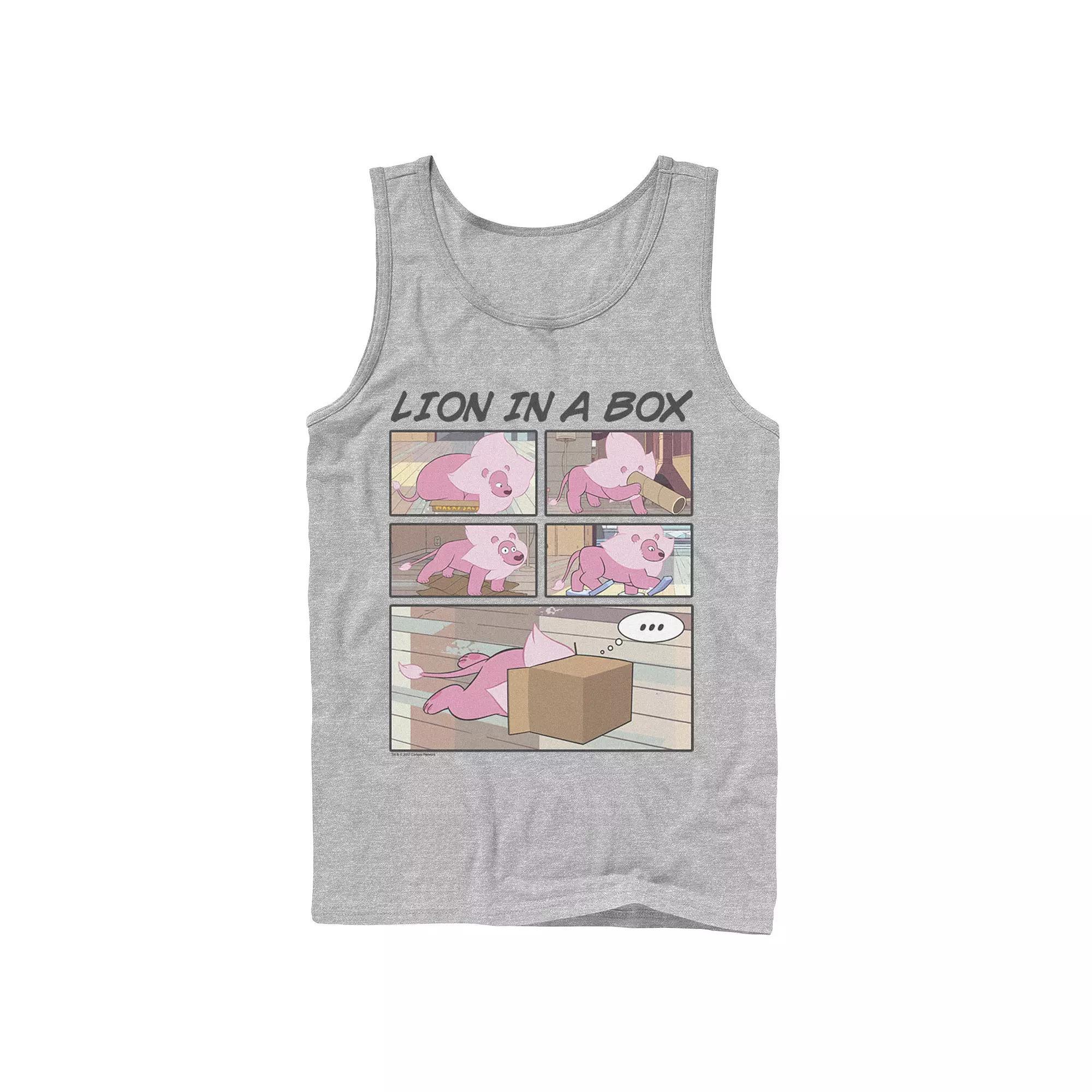 Men's Cartoon Network Stevens Universe Lion In A Box Comic Strip Tank Top, Size: XL, Grey Product Image