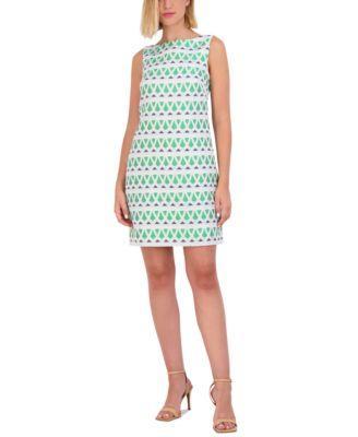 Vince Camuto Womens Sleeveless Jacquard Shift Dress Product Image