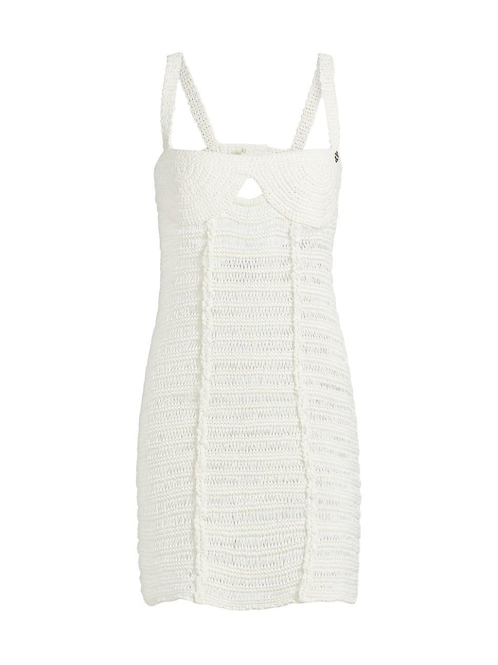 Womens Crochet Cut-Out Minidress Product Image