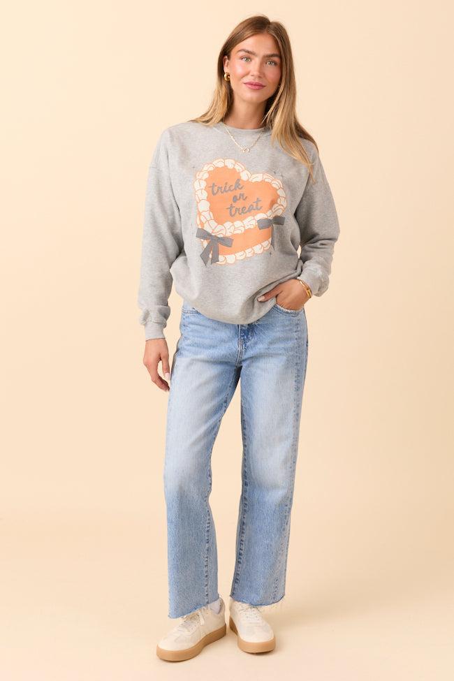 Trick Or Treat Cake Light Grey Graphic Sweatshirt Product Image