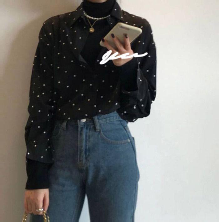 Long-Sleeve Dotted Shirt Product Image