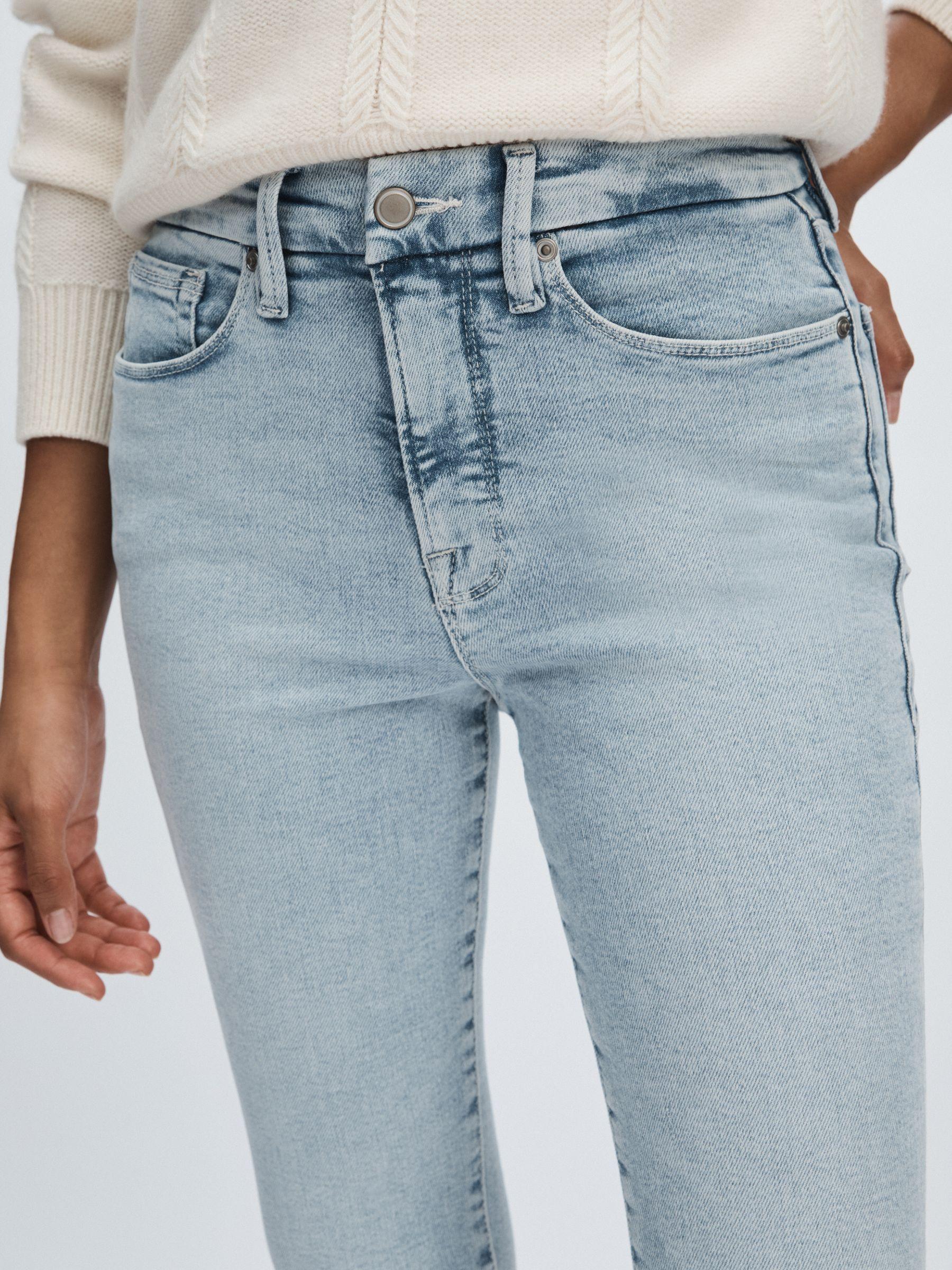 Good American Split-Hem Skinny Jeans in Light Blue Product Image
