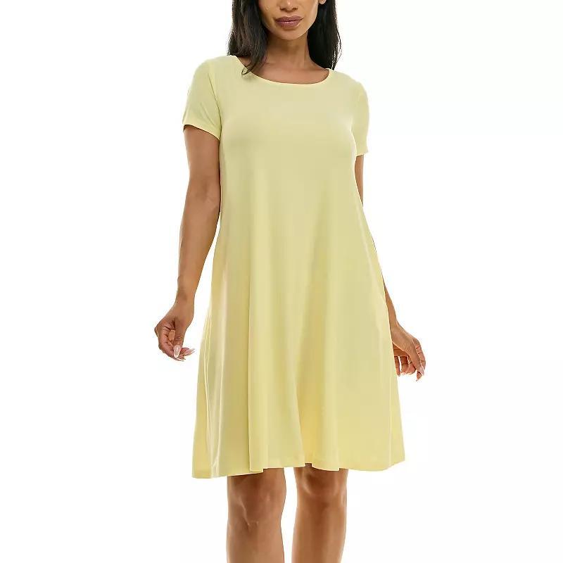 Womens Nina Leonard Lace-Up Back Swing Dress Yellow Zest Product Image
