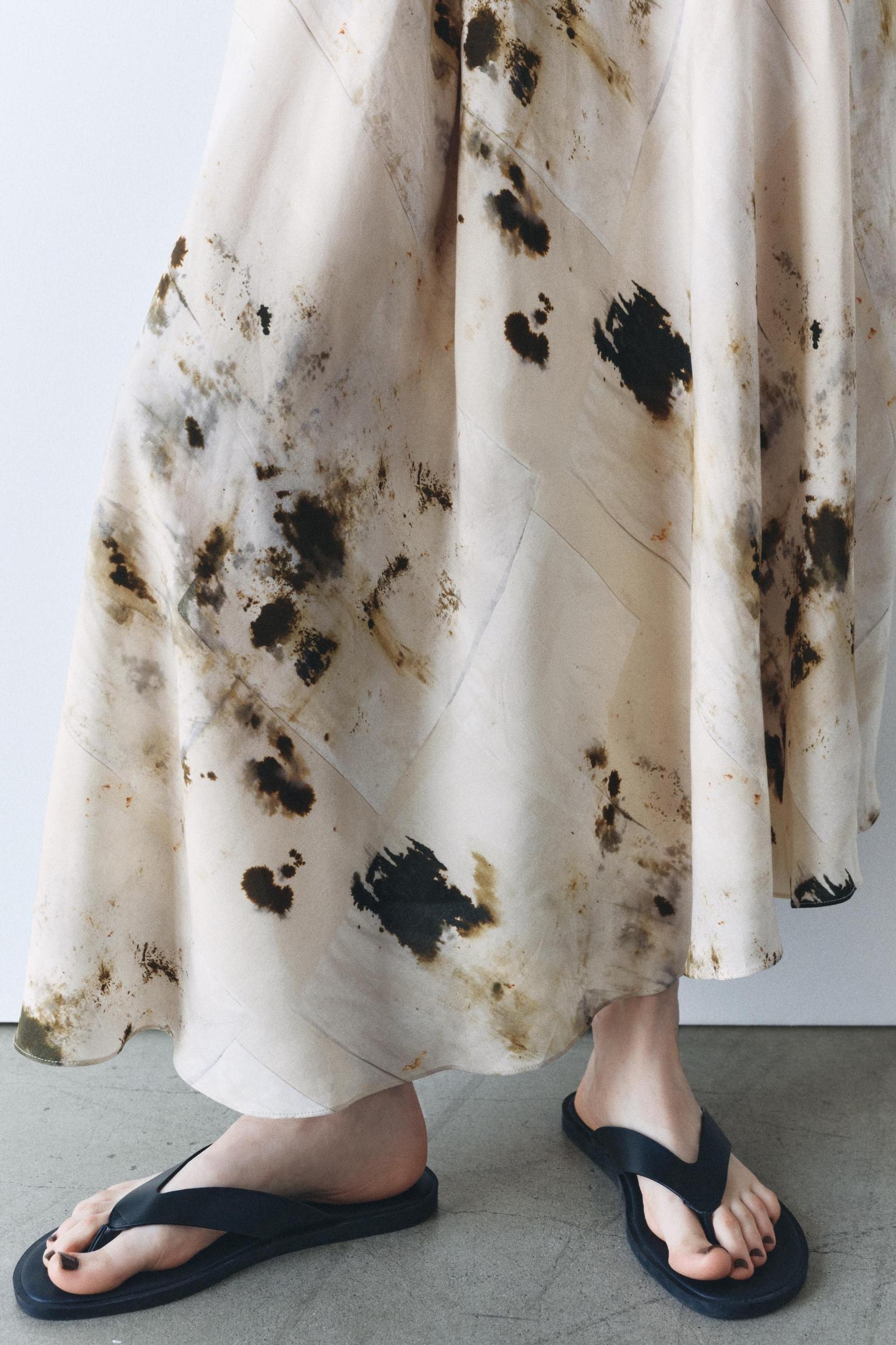DRAPED PRINTED DRESS ZW COLLECTION Product Image