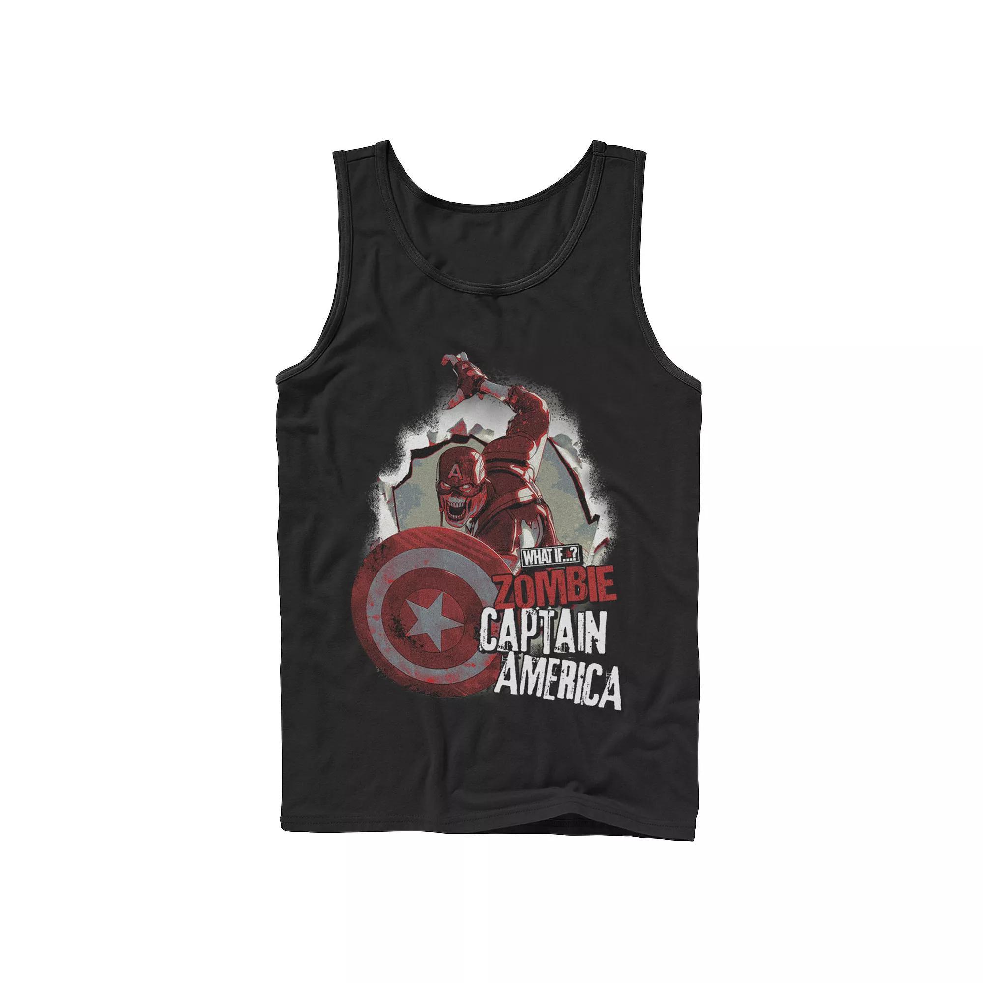 Men's Marvel What If Captain America Zombie Burst Poster Tee, Boy's, Size: XL, Black Product Image