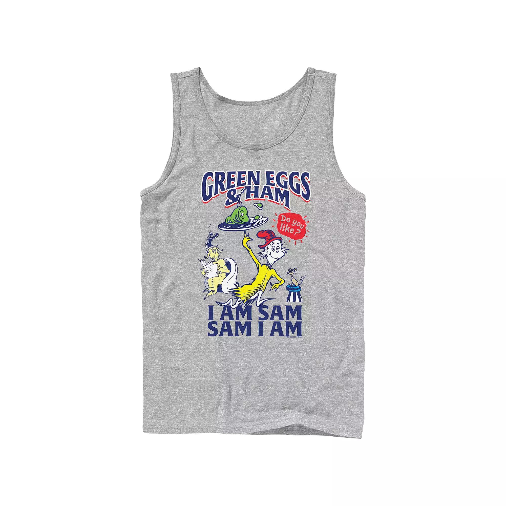 Mens Dr. Seuss Green Eggs And Ham Do you Like Them? Graphic Tank Athletic Grey Product Image