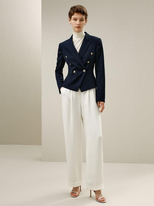 Tailored Double-Breasted Blazer Product Image