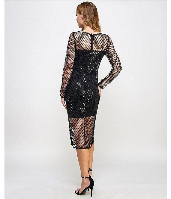 Morgan & Co. Sleeveless Midi Crochet Midi Dress Product Image