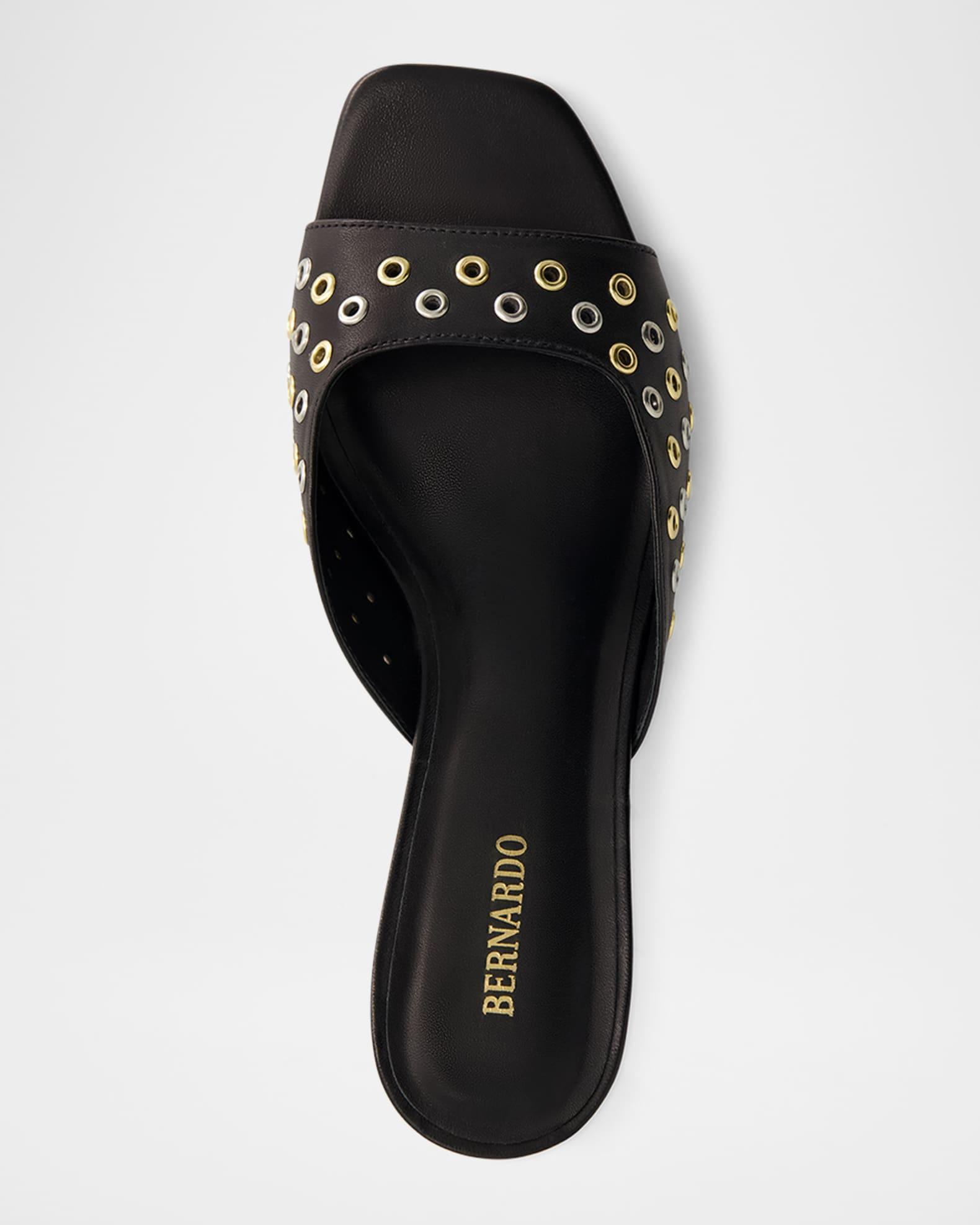 Grommet Leather Slide Mule Sandals Product Image
