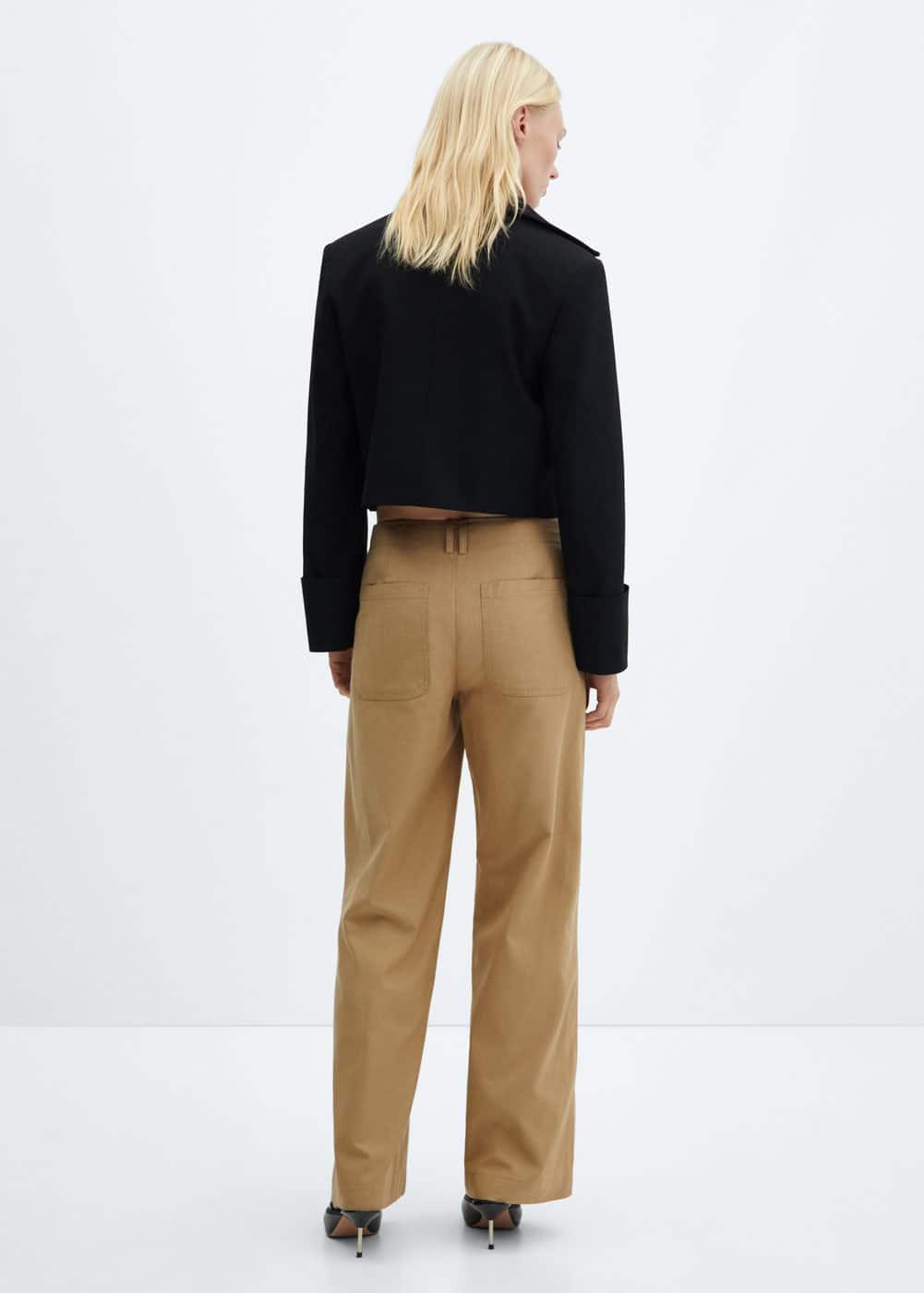 Wideleg lyocell trousers - Women | MANGO USA Product Image
