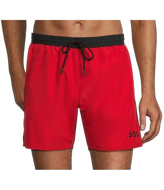 Hugo Boss Starfish 5.9#double; Inseam Swim Trunks Product Image