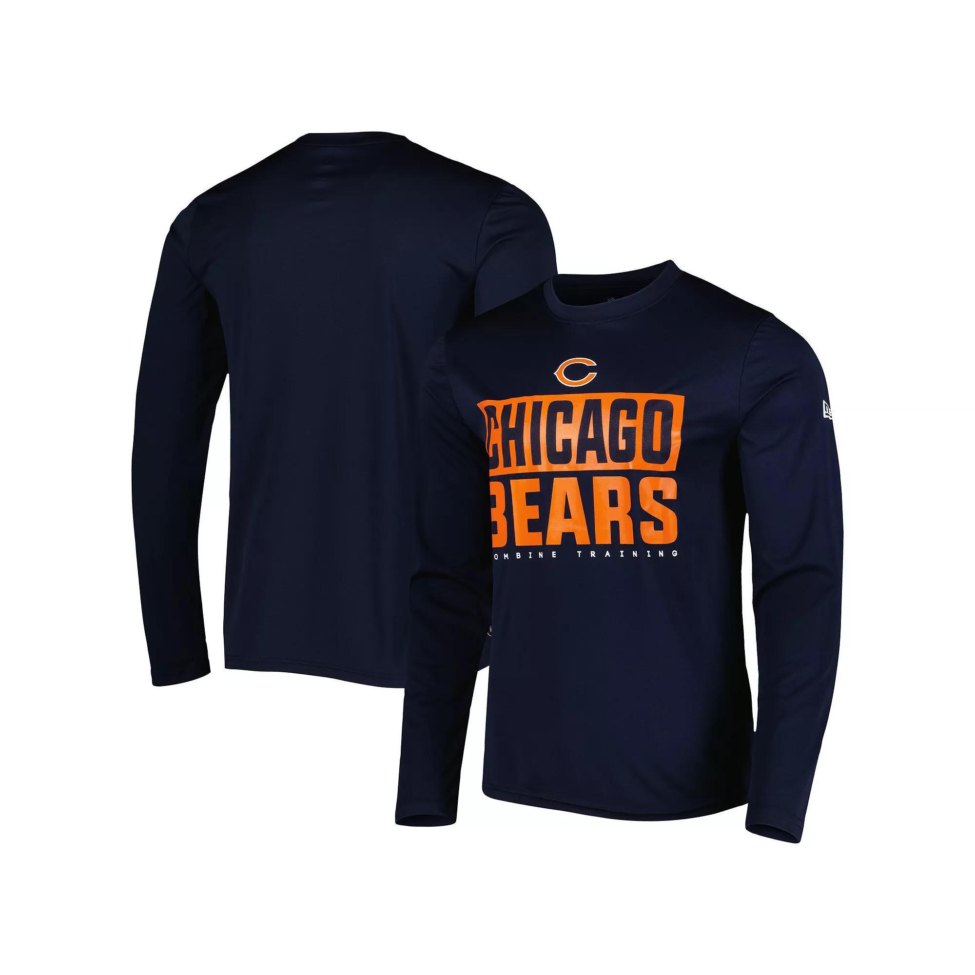 Men's New Era Navy Chicago Bears Combine Authentic Offsides Long Sleeve T-Shirt, Size: Medium, Blue Product Image