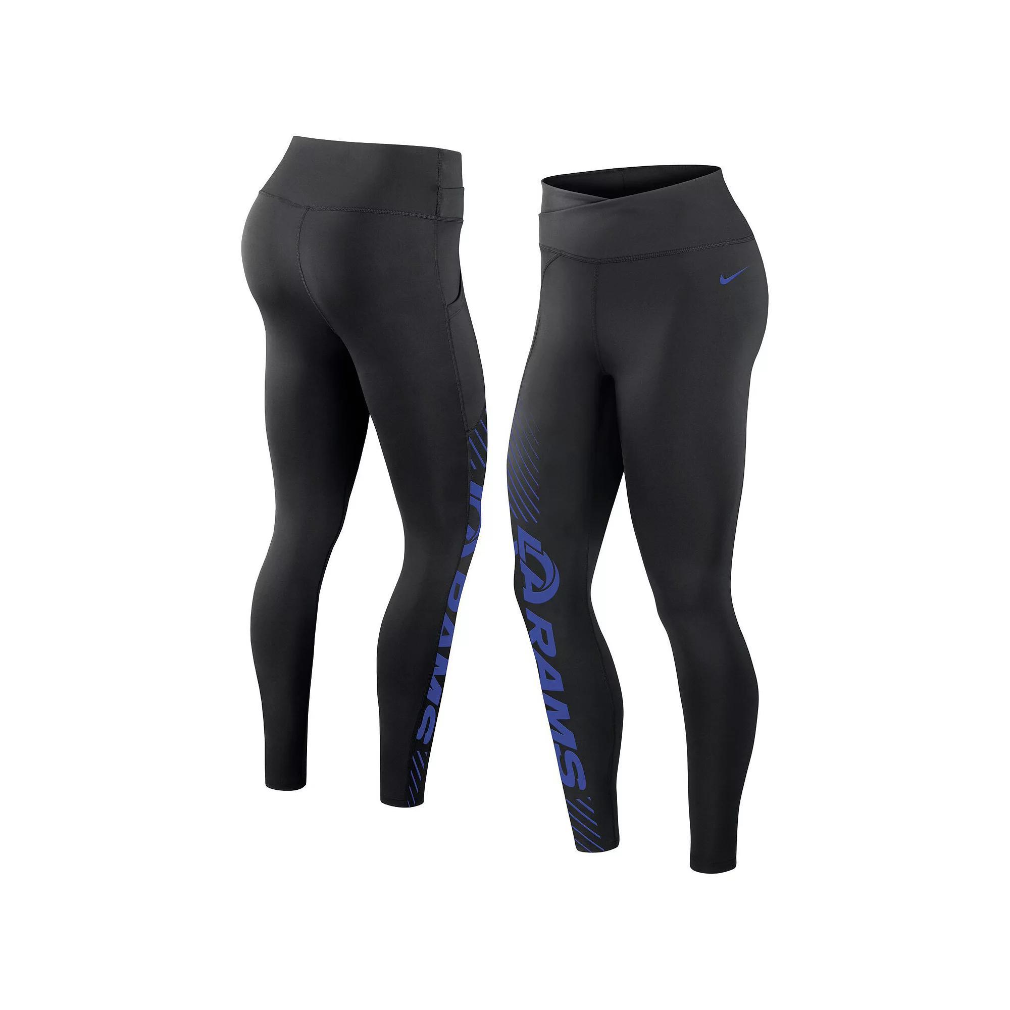 Women's Nike Black Los Angeles Chargers Yard Line Crossover Leggings, Size: XS Product Image