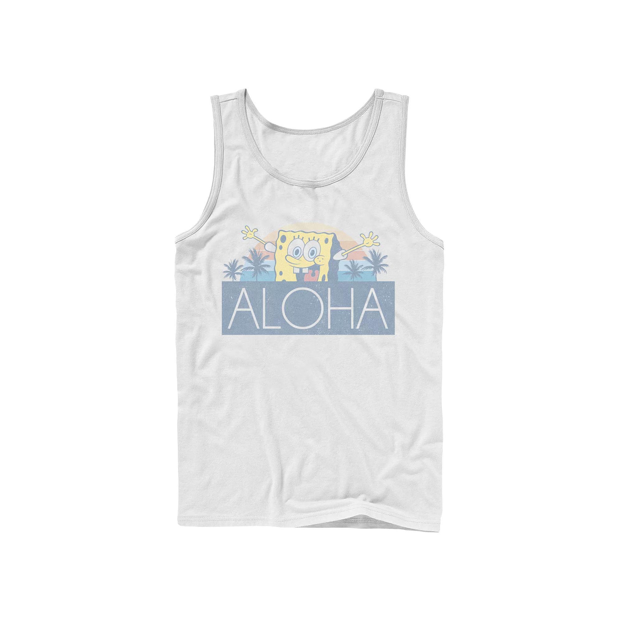 Men's Nickelodeon SpongeBob SquarePants Aloha Vintage Sunset Tank Top, Size: Large, White Product Image