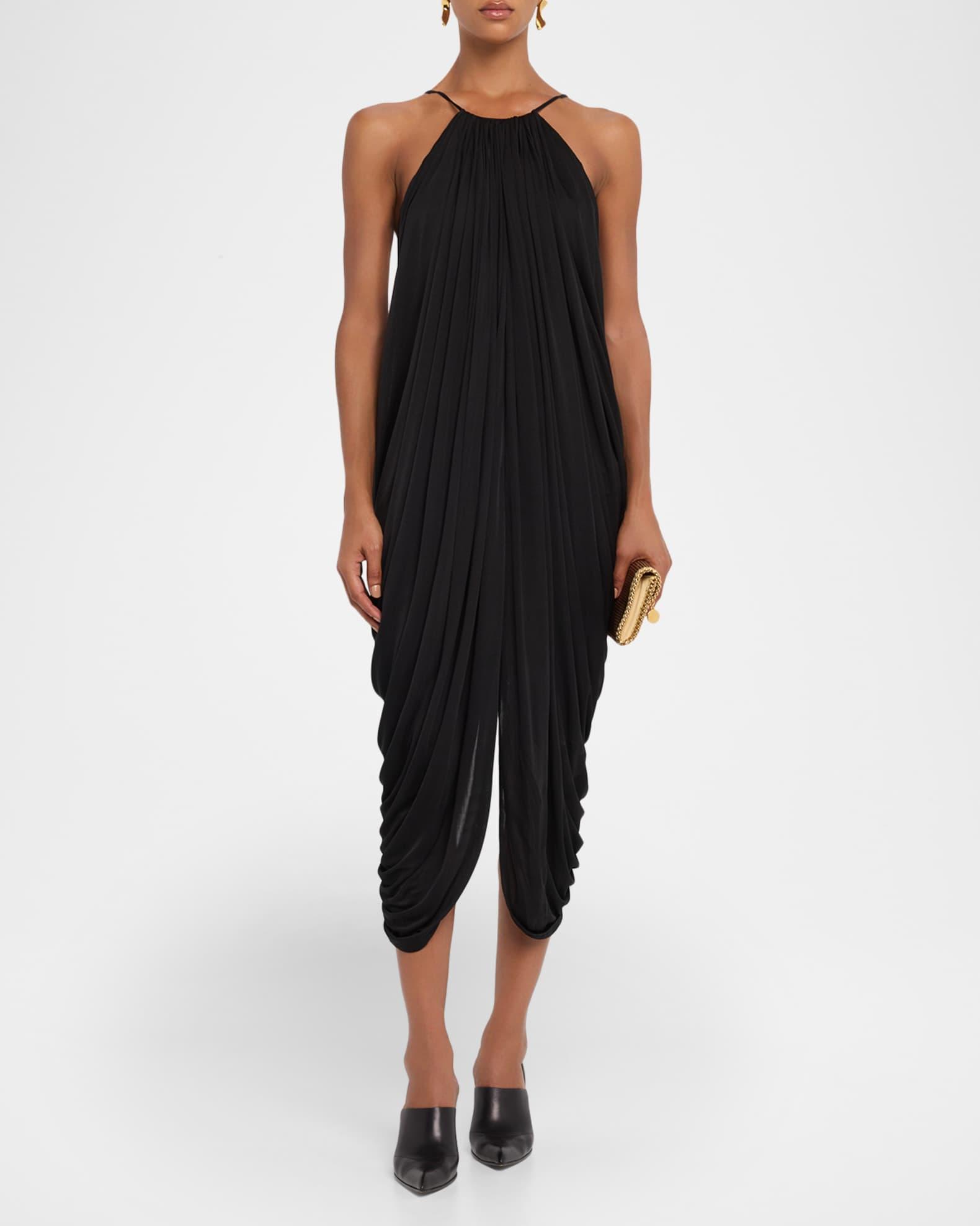 Draped Anagram Backless Midi Dress Product Image
