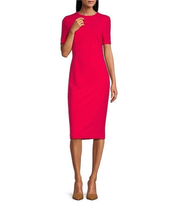 Investments Scuba Crepe Short Sleeve Sheath Dress Product Image