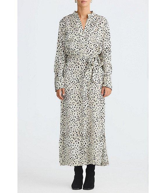 Brave + True Long Sleeve Split V Neckline Sampson Maxi Shirt Dress Product Image
