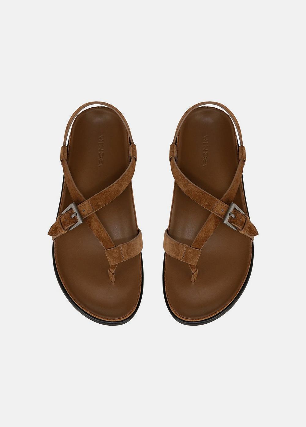 Womens Franca Leather Sandal, Elmwood, Size 6 Vince Product Image