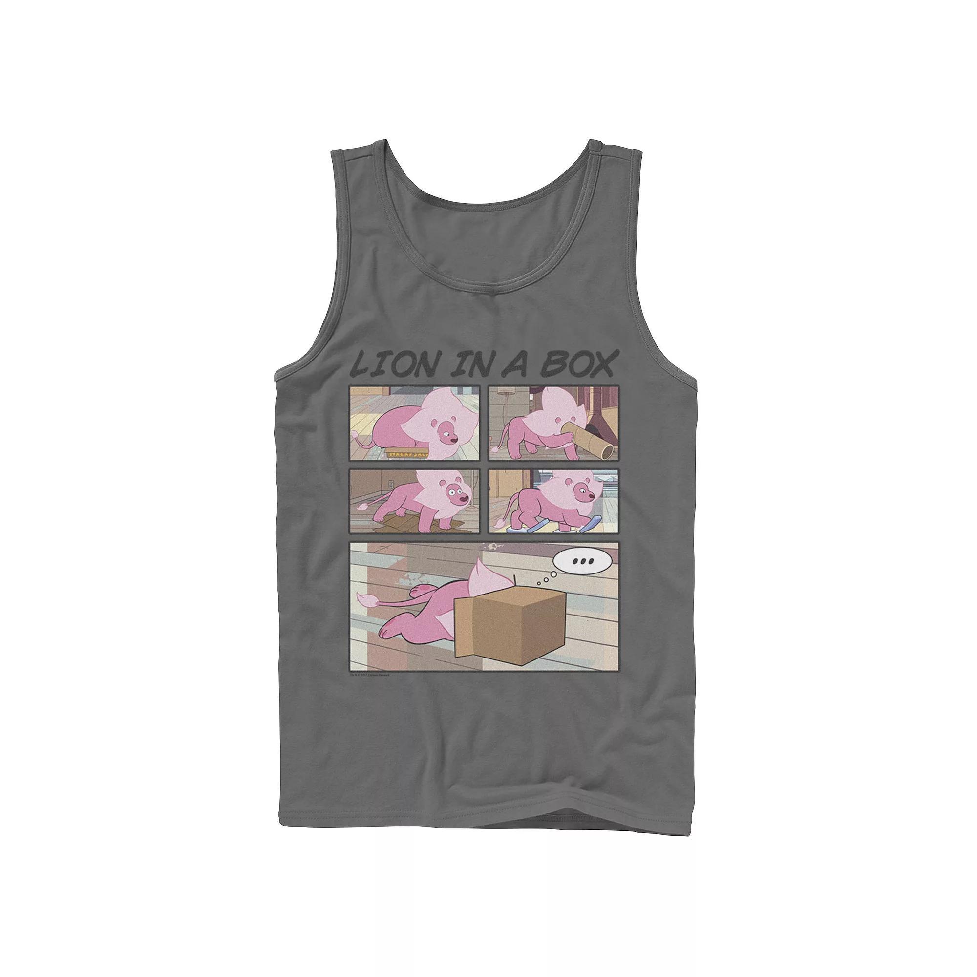 Men's Cartoon Network Stevens Universe Lion In A Box Comic Strip Tank Top, Size: XL, Grey Product Image