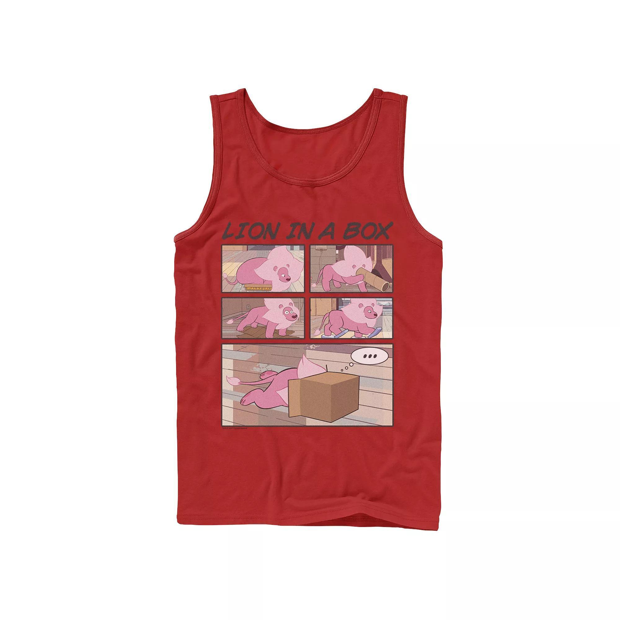Men's Cartoon Network Stevens Universe Lion In A Box Comic Strip Tank Top, Size: XL, Grey Product Image