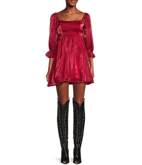 Allison & Kelly 1/2 Sleeve Organza Fit & Flare Dress Product Image
