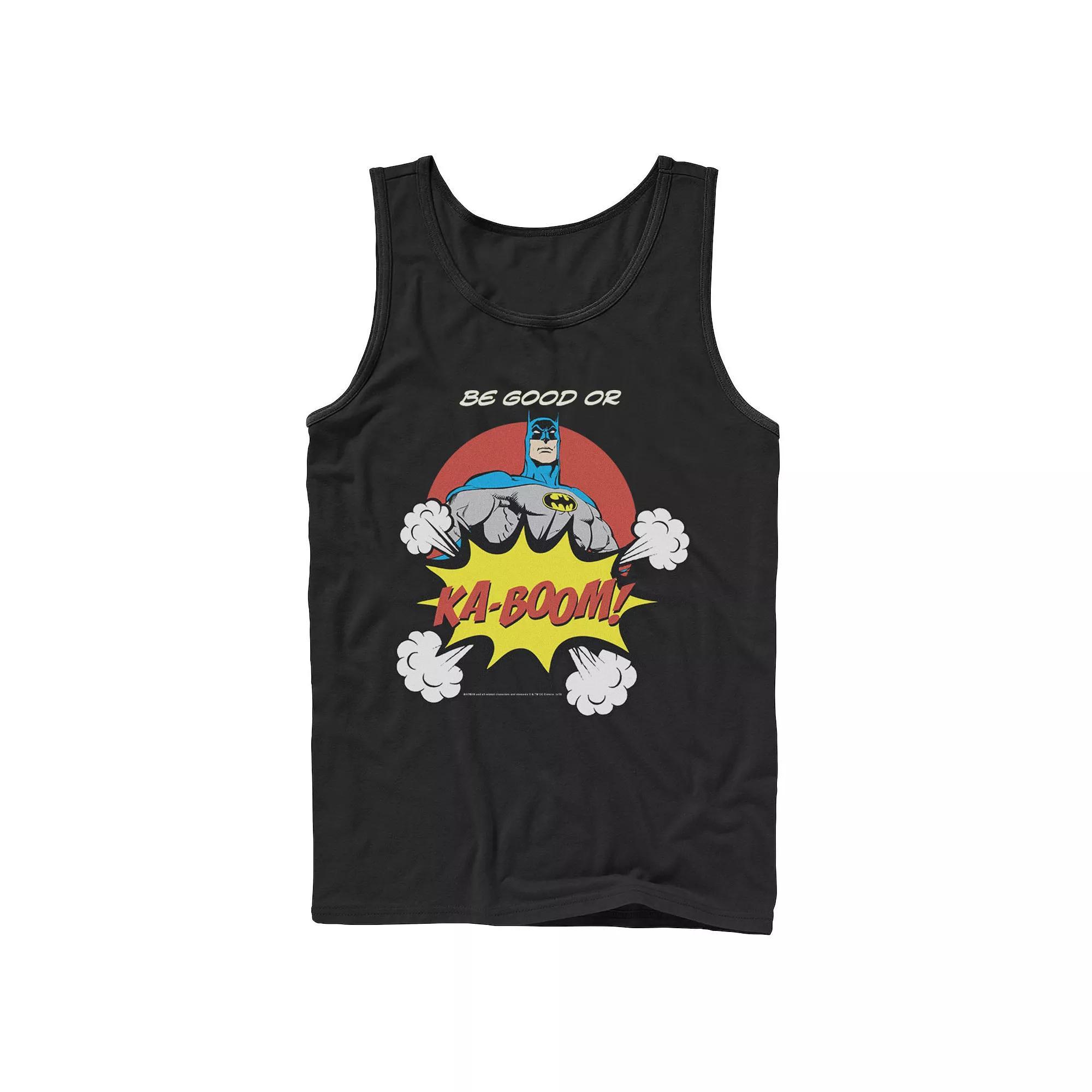 Men's DC Comics Batman Ka-Boom Pop Art Text Poster Tank Top, Size: XL, Black Product Image
