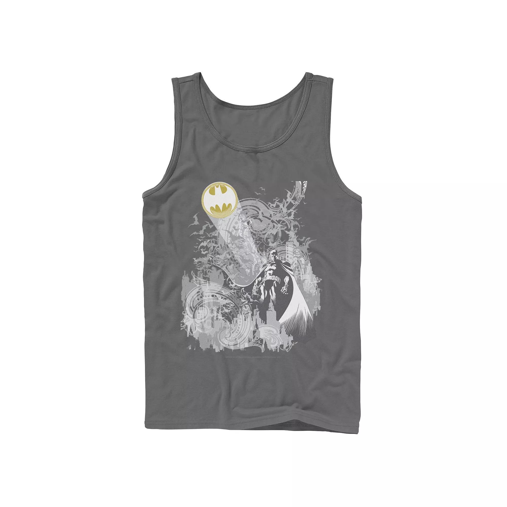 Mens DC Comics Batman Bat Signal Tank Top, Men's, Size: XL, Grey Product Image