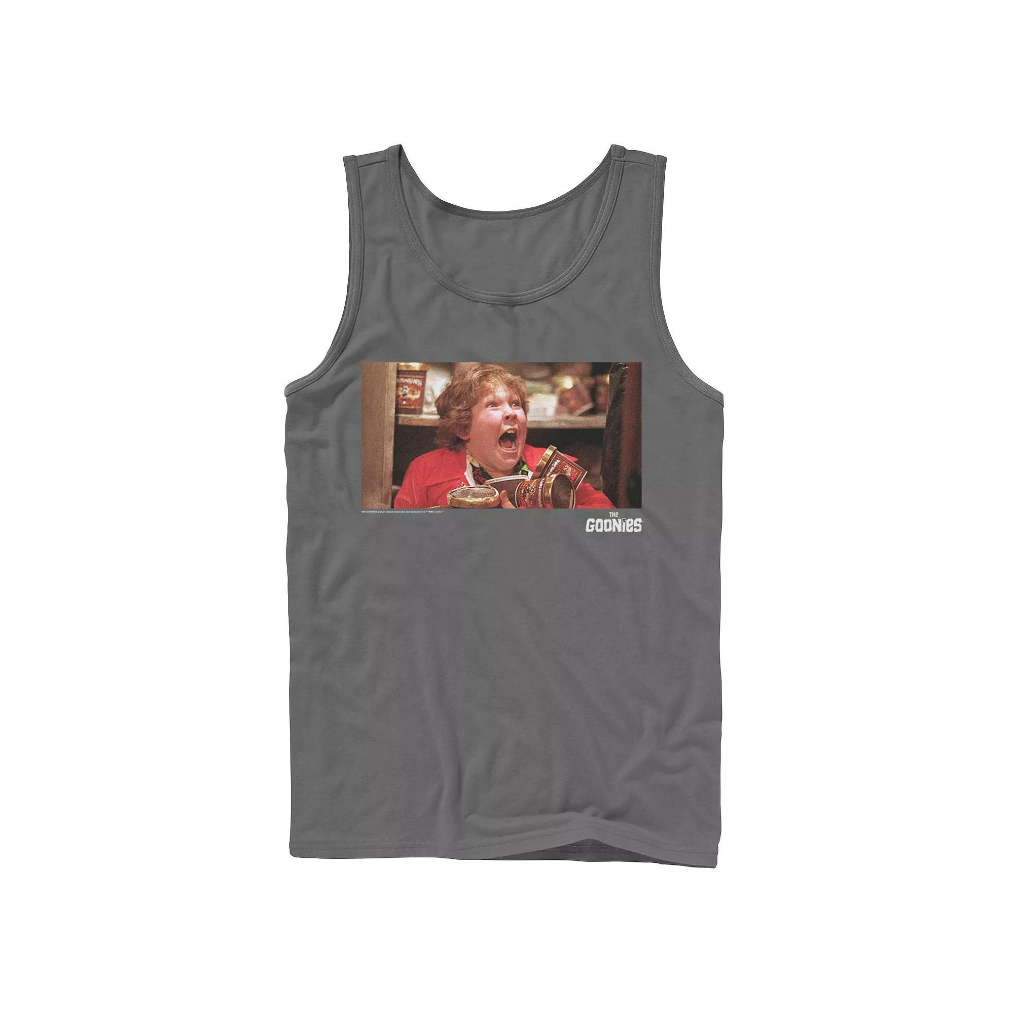 Men's The Goonies Chunk Snack Time Portrait Tank Top, Size: Small, Grey Product Image
