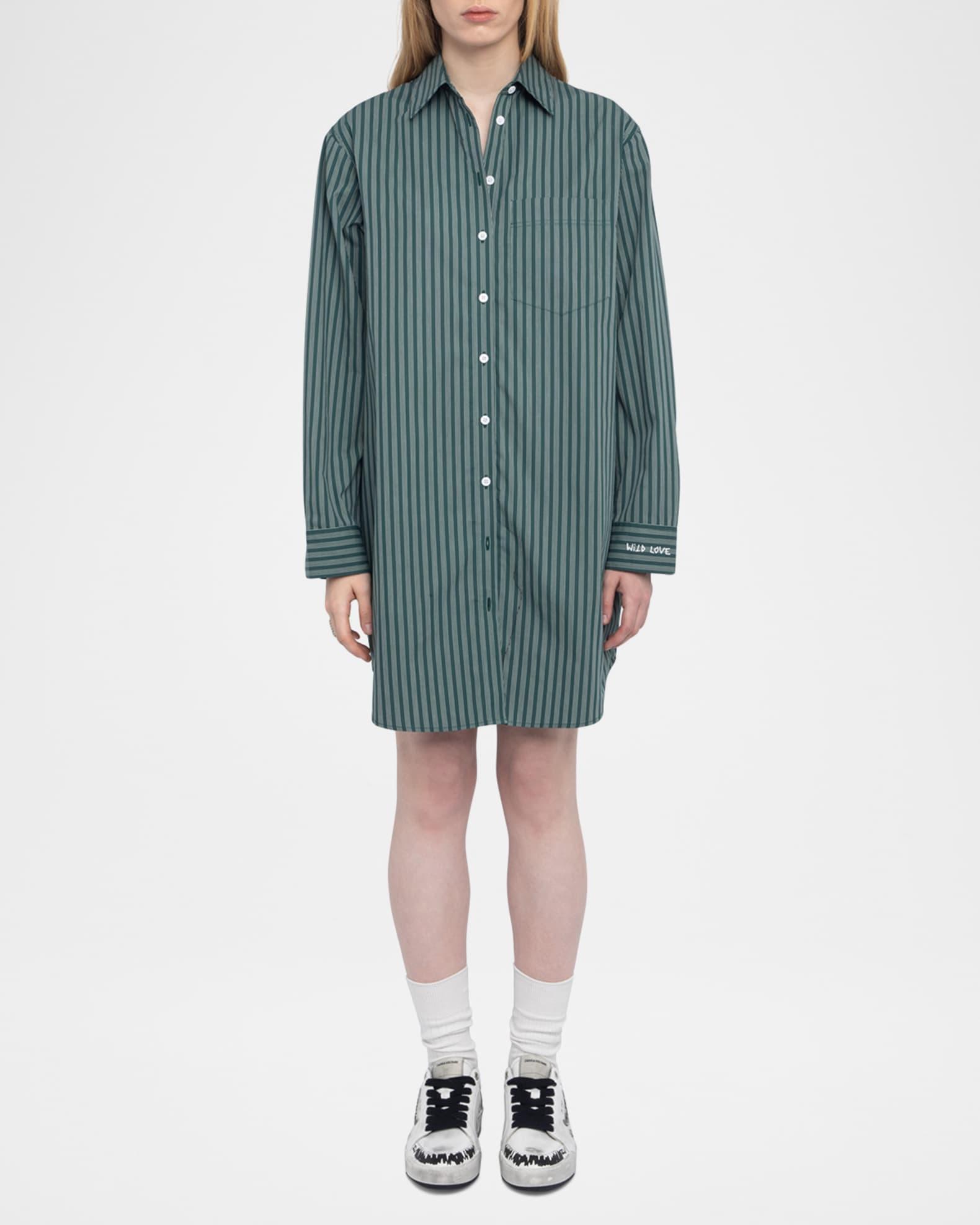 Rorning Striped Poplin Shirtdress Product Image