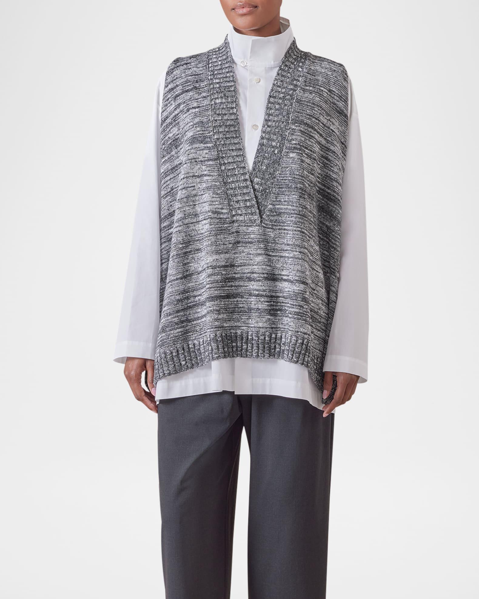 A-Line Sleeveless V Sweater (Mid Plus Length) Product Image