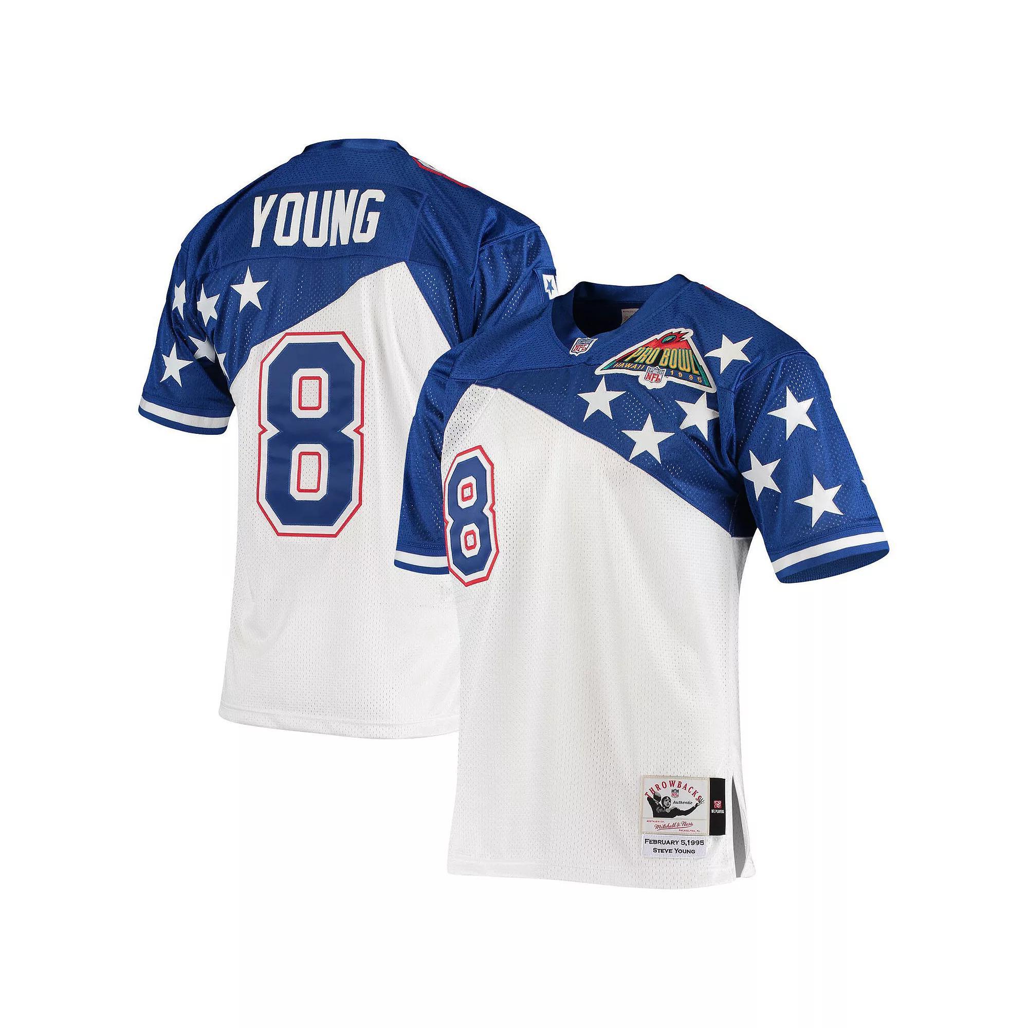Men's Mitchell & Ness Steve Young White/Blue NFC 1994 Pro Bowl Authentic Jersey, Size: 52 Product Image