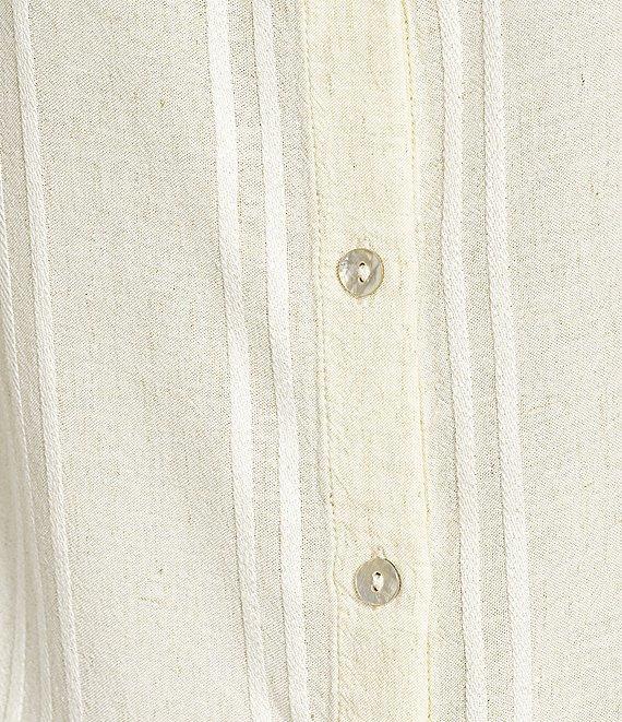 Cloth & Stone Linen Blend Button Back Knit Striped Scoop Sleeveless Coordinating Tank Product Image