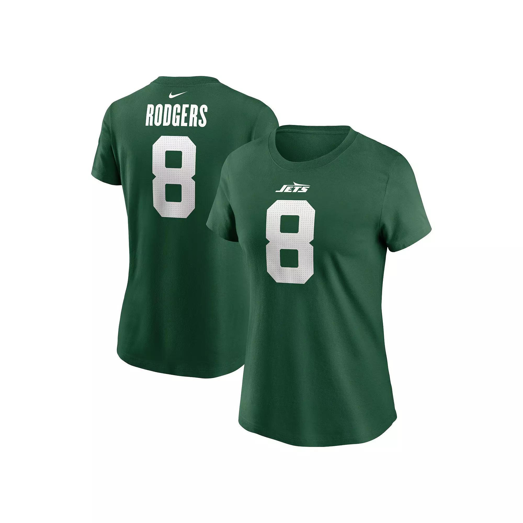 Women's Nike Aaron Rodgers Legacy Green New York Jets Name & Number T-Shirt, Size: Medium Product Image