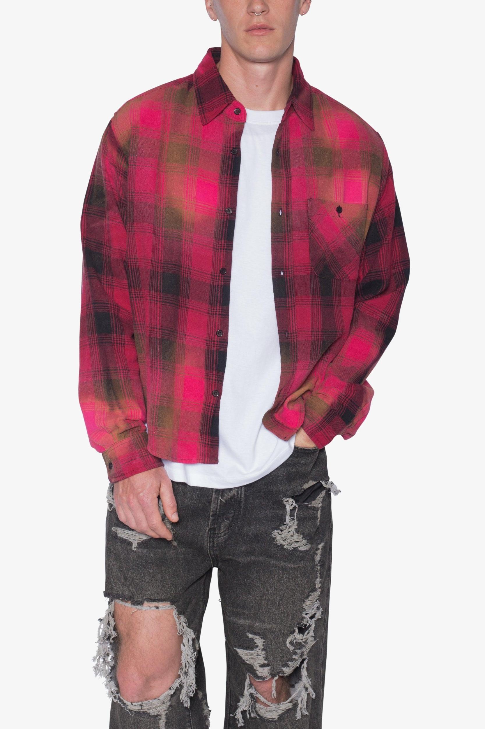 Vintage Washed Shirt - Red/Black Product Image