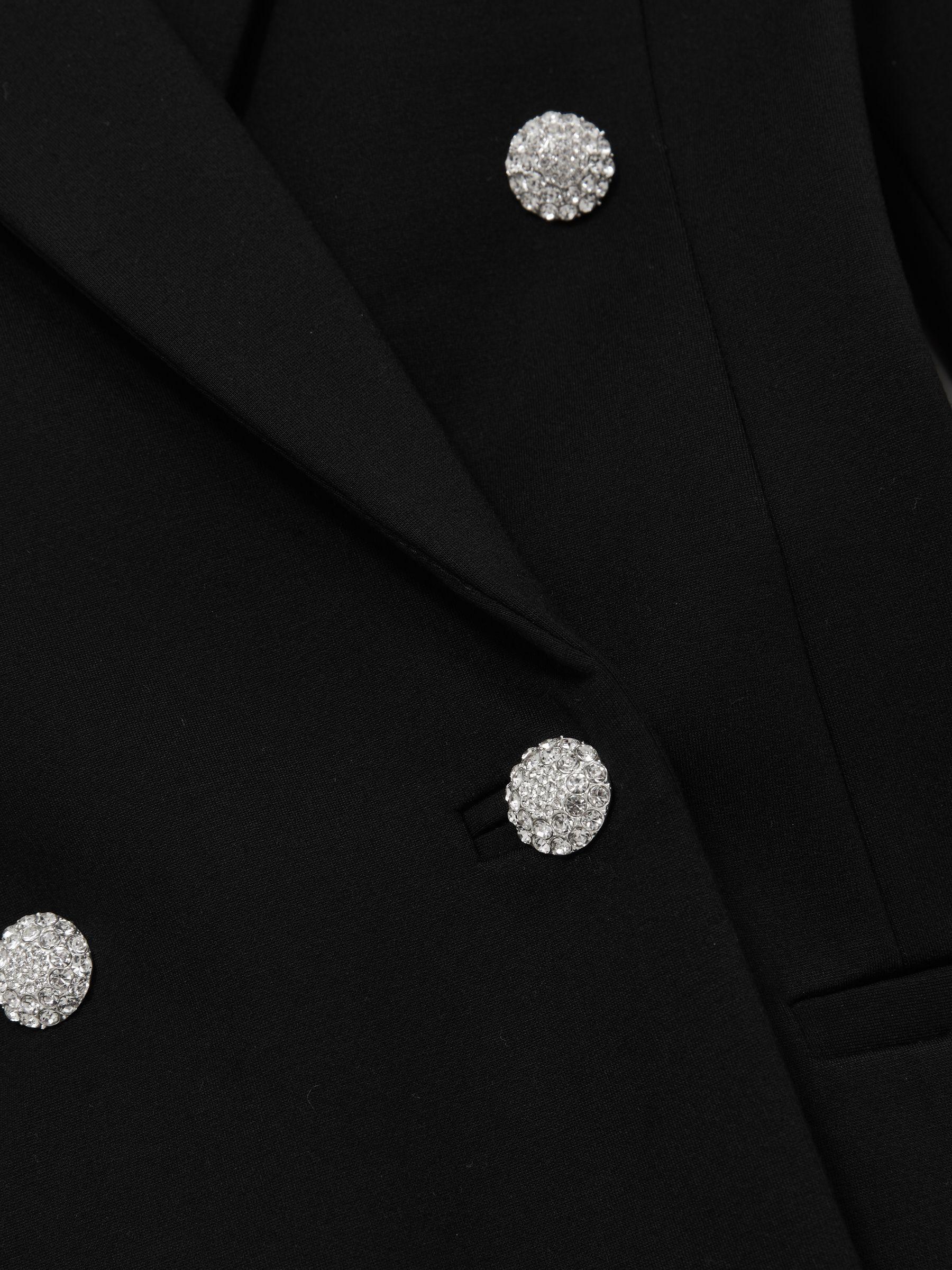 Crystal-Button Blazer Dress in Black Product Image