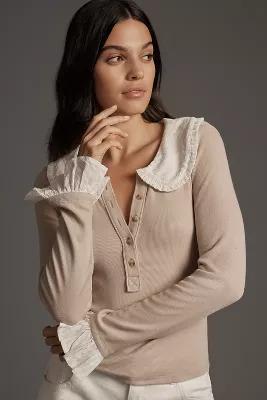 The Keira Collared Button-Front Blouse by Pilcro: Long-Sleeve Edition Product Image