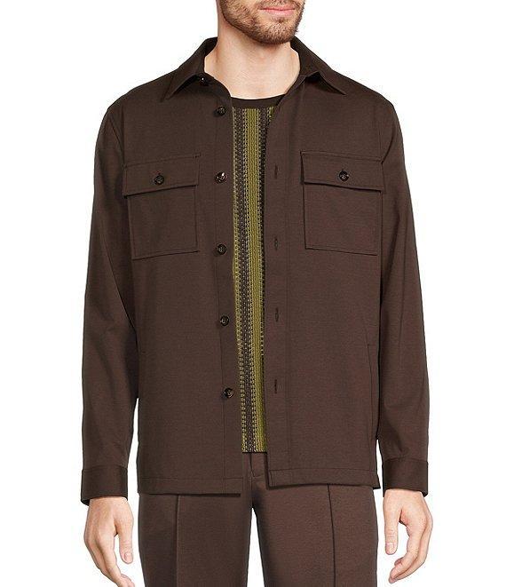 Murano Crocodile World Slim Fit Point Collar Shirt Jacket Product Image