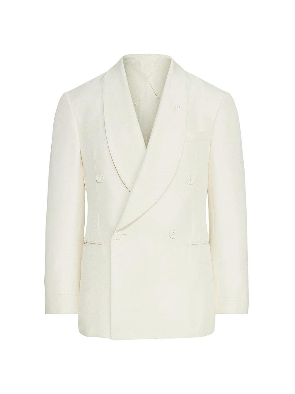 Mens Silk Shantung Double-Breasted Dinner Jacket Product Image
