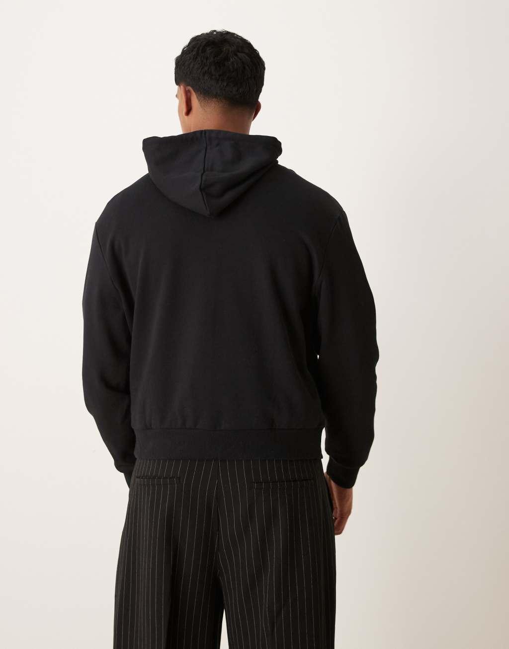 ASOS DESIGN essential boxy oversized hoodie in black Product Image