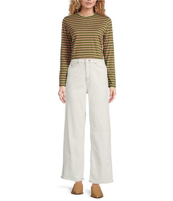FRANCES VALENTINE Ace Stretch Denim Straight Wide Leg Jeans Product Image